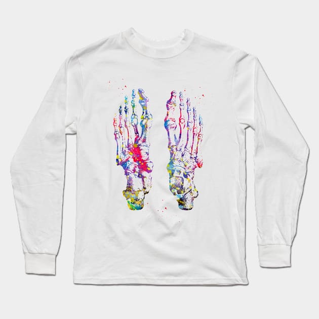 Foot Bones Long Sleeve T-Shirt by erzebeth